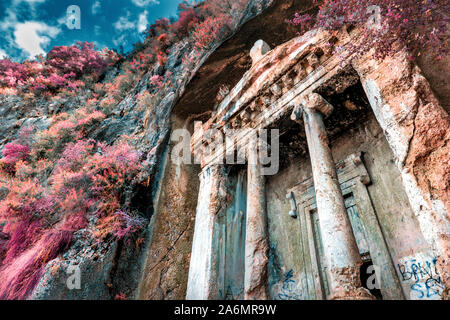 Amyntas lykischen Rock Grab in Fethiye, Türkische Riviera, Türkei Stockfoto