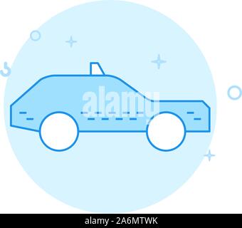 Taxi Auto Vektor icon. Flache Darstellung. Gefüllte Linienstil an. Blue monochrome Design. Editierbare Schlaganfall. Strichstärke einstellen. Stock Vektor