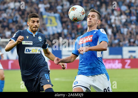 Ferrara, Italien, 27 Okt 2019, arkadiusz milik Napoli und Mattia valoti Spal während Spal vs Napoli - Italienische Fußball Serie A Männer Meisterschaft - Credit: LPS/Alessio Tarpini/Alamy leben Nachrichten Stockfoto