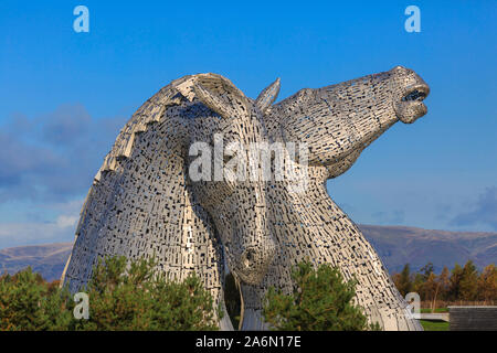 Die majestätischen Kelpie Köpfe im Helix Park in Falkirk, Stirlingshire. Stockfoto