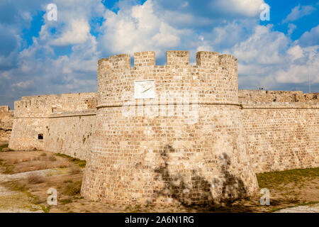 Othello Venethian schloss Turm und Mauern, Famagusta, Nördlich Zypern Stockfoto
