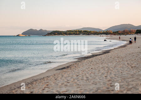 MURAVERA SARDINIEN/OKTOBER 2019: Den herrlichen Sandstrand der Costa Rei, im Süden von Sardinien Stockfoto