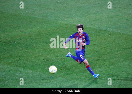 Sant Joan Despi, Spanien. Credit: D. am 27 Okt, 2019. Riqui Puig (Barcelona B) Fußball: spanische Primera División Segunda Division B 'Group 3 Match zwischen dem FC Barcelona B 1-0 Sabadell am Estadi Johan Cruyff in Sant Joan Despi, Spanien. Credit: D. Nakashima/LBA/Alamy leben Nachrichten Stockfoto