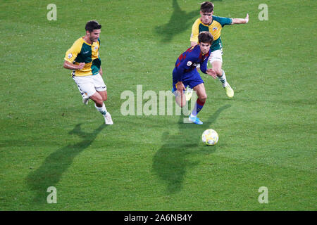 Sant Joan Despi, Spanien. Credit: D. am 27 Okt, 2019. Riqui Puig (Barcelona B) Fußball: spanische Primera División Segunda Division B 'Group 3 Match zwischen dem FC Barcelona B 1-0 Sabadell am Estadi Johan Cruyff in Sant Joan Despi, Spanien. Credit: D. Nakashima/LBA/Alamy leben Nachrichten Stockfoto