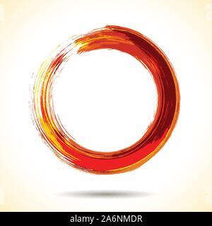 Roter Pinsel gemalte Aquarell Ring Stock Vektor