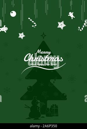 Weihnachten poster Schneefall design banner Schneemann und ein glückliches neues Jahr. Vector Illustration Stock Vektor