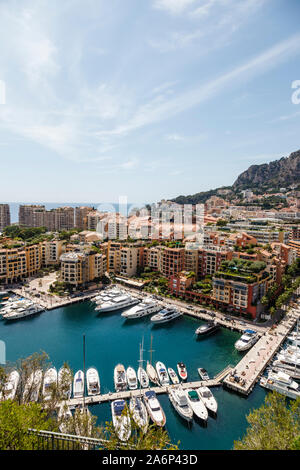 Blick auf Port de Fontvieille, Monaco Stockfoto