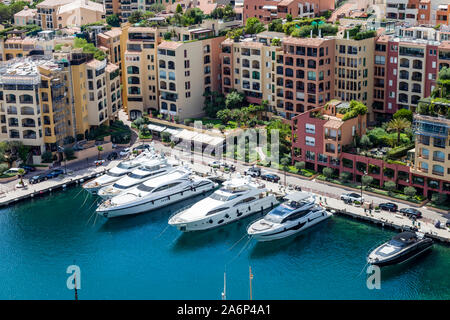 Blick auf Port de Fontvieille, Monaco Stockfoto