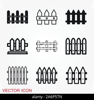 Zaun Symbol moderner Minimal flache Design Stil Stock Vektor