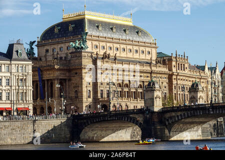 Nationaltheater Prag historisches Gebäude, Narodni divadlo Tschechische Republik Stockfoto