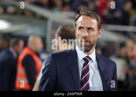 Sofia, Bulgarien - 14. Oktober 2019: England's Manager Gareth Southgate ist vor Bulgarien vs England match Teil der Europäischen Qualifier 2020 gesehen. Stockfoto
