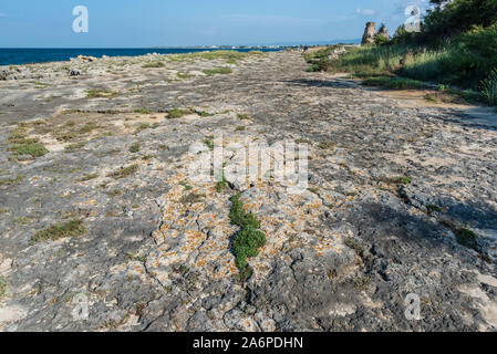 Die Farben und die Atmosphäre der Apulien Meer. Italien. Stockfoto