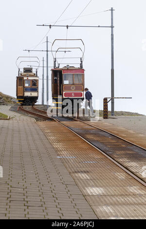 Snaefell Mountain Railway Zug in Laxey, von der Insel Man Stockfoto