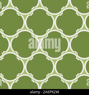 Die nahtlose Vektor Muster mit grünen geometrischen vier Blätter Klee Formen Stock Vektor