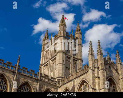 Die Abtei von Bath, eine Pfarrkirche von der Kirche von England und der ehemaligen Benediktinerkloster in Bath, Somerset, England. Stockfoto