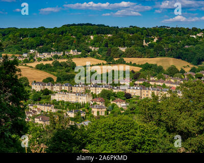 Bath City, Somerset, UK. Von Alexandra Park gesehen. Stockfoto