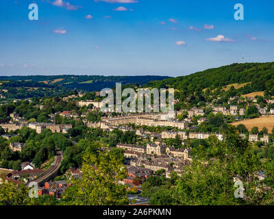 Bath City, Somerset, UK. Von Alexandra Park gesehen. Stockfoto