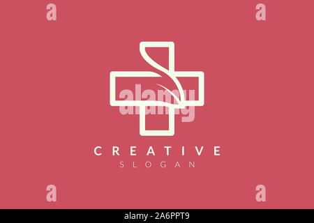 Plus Symbol Logo Design. Minimalistisches und modernes vektor design Geeignet für Gemeinschaft, Geschäfts-, Produkt- und Marken im Gesundheitsbereich. Stock Vektor