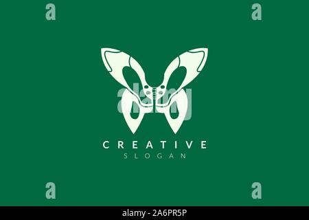 Logo Design des Beckens mit einem Schmetterling Form. Minimalistisches und modernes Vector Illustration Design passend für Business oder Gesundheitswesen Marken. Stock Vektor