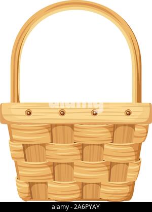 Vector Illustration eines leeren Weidenkorb auf einem weißen Hintergrund. Stock Vektor
