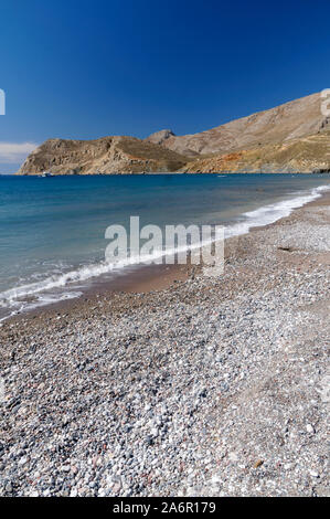 Eristos Strand, Tilos, Dodecanese Inseln, südliche Ägäis, Griechenland. Stockfoto