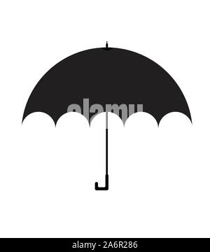 Schwarz Regenschirm Icon Design. Vector Illustration Stock Vektor