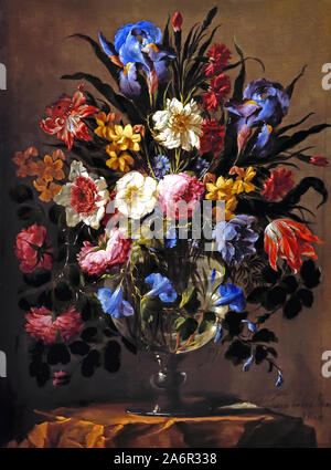 Blumen in einer Glasvase 1668 Juan de Arellano, (1614-1676), Spanien, Spanisch. Stockfoto