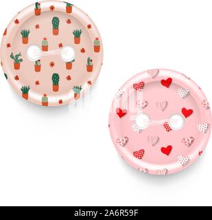 Satz von Cute Vector realistische nähen Knöpfe. Scrapbooking, Kunst und Handwerk Elemente Stock Vektor
