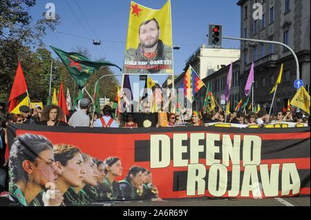 Mailand (Italien), 26. Oktober 2019, Demonstration für das kurdische Volk Stockfoto