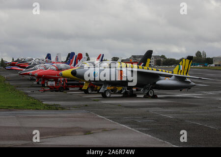 Ein Folland Gnat F1, das zum Gnat Display Team auf dem North Weald Airfield gehört Stockfoto