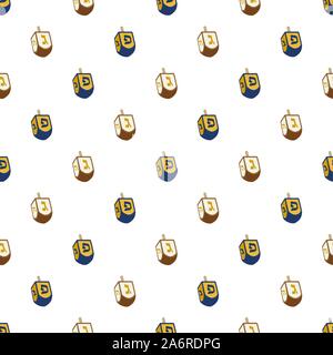 Abbildung auf Thema große farbige Muster Hanukkah, nahtlose set Dreidel. Nahtlose Muster bestehend aus Sammlung Dreidel, Zubehör Feiertag Hanukka Stock Vektor