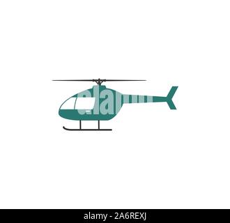 Hubschrauber, Häcksler Symbol. Vector Illustration, flache Bauform. Stock Vektor