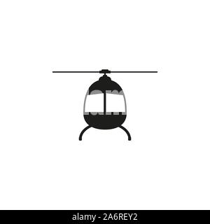 Hubschrauber, Häcksler Symbol. Vector Illustration, flache Bauform. Stock Vektor