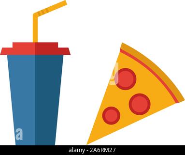 Getränk mit Pizza Symbol. Einfache flache Element aus Fast Food Collection. Kreative Drink mit pizza Symbol für Vorlagen, Software und Anwendungen Stock Vektor