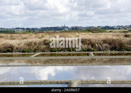 Guerande viewd vom Marais salant Stockfoto