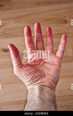 männliche offene hand Stockfoto