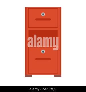 File Cabinet Schublade Archiv Vektor icon. Business Document storage office Ordner Datum. Katalog Möbel box Stock Vektor