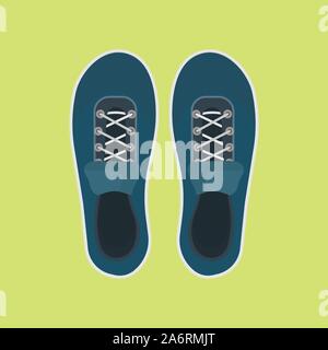 Athletischer schuh Vektor icon Sport Schuhe. Fashion sneaker Top view Kleidung passen. Run boot Zubehör Fitnessgeräte Stock Vektor