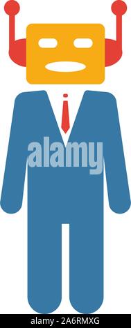 Robo-Advisors Icon Set. Vier Elemente in verschiedenen Stilrichtungen von fintech icons Collection. Kreative robo-Berater Icons, Outline, farbige und flach Stock Vektor