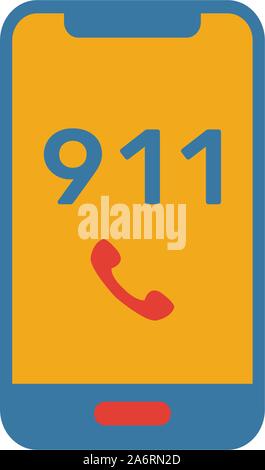 911 Symbol. Einfache flache Element aus Brandschutz Sammlung. Kreative 911 Symbol für Vorlagen, Software und Anwendungen Stock Vektor