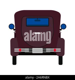 Retro Auto vector Flachbild Symbol wieder anzeigen. Klassisches Automobil Motor. Vintage cartoon Fahrzeug Nostalgie. Muscle Machine club Stock Vektor