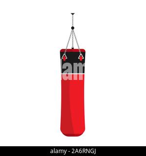 Boxsack sport Boxtraining Vektor icon. Fitnessstudio Kampf Ausrüstung Ring ausüben. Club knockout Aufwand Zeichen Stock Vektor