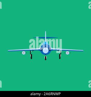 Kampfflugzeuge vektor Symbol der militärischen Ebene Vorderansicht. Supersonic Angriff jet Krieg kraft transportieren. Cockpit cartoon Bomber Stock Vektor