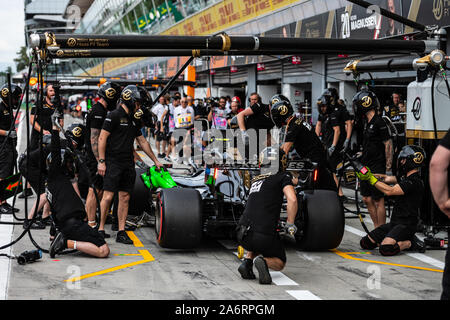 Italien/Monza - 07/09/2019 - #20 Kevin Magnussen (DEN, Haas F1 Team, VF19) in den Gruben während des RP3 Vor der Qualifikation für den Grand Prix von Italien Stockfoto