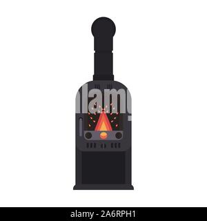 Kamin Vektor innere Abbildung. Cartoon Fire Flame Wohnzimmer indoor. Warmes brennen, klassischen Stil eingerichtet. Alte Lagerfeuer Design Home Stock Vektor