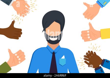 Hand Beifall vektor Geste Abbildung. Die menschliche Wertschätzung hoch fünf Klatschen. Cartoon klatschen Beifall business Publikum. Ausdruck congratulat Stock Vektor