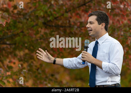 Oktober 25, 2019, Universität von New Hampshire in Durham, New Hampshire: Pete Buttigieg democrate Kandidat spricht auf Kampagne Rathaus Sitzung. Stockfoto
