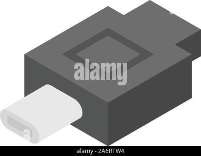 Typ c Adapter Symbol, isometrische Stil Stock Vektor