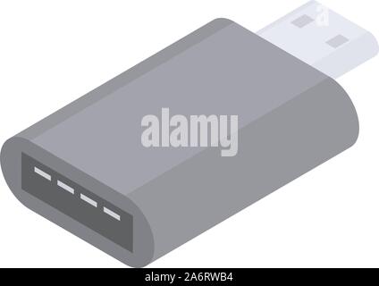 Usb Typ-c Adapter Symbol, isometrische Stil Stock Vektor