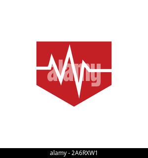 Medical care-Logo. Blaue und rote Farbe. Abstract das Gesundheitswesen icon-Vektor Stock Vektor